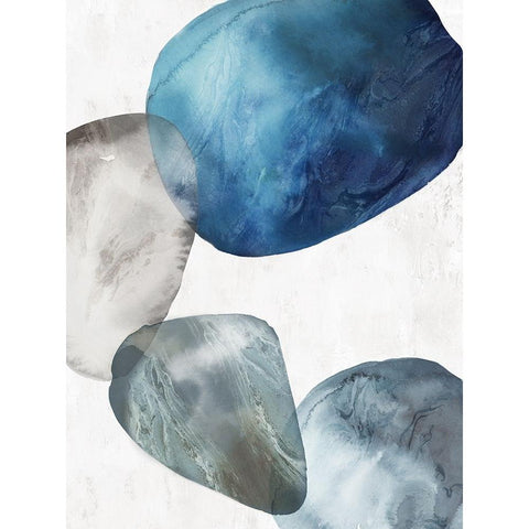 Flow of Blue I White Modern Wood Framed Art Print by Peal, Emma