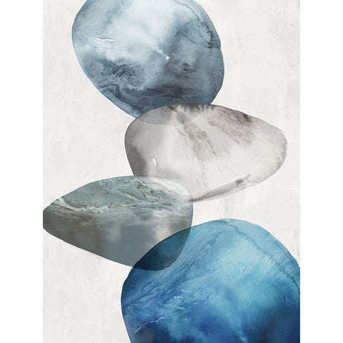 Flow of Blue II White Modern Wood Framed Art Print by Peal, Emma