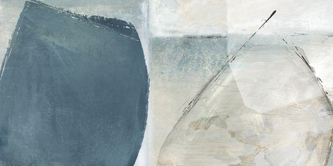 Varied Blue White Modern Wood Framed Art Print with Double Matting by Peal, Emma