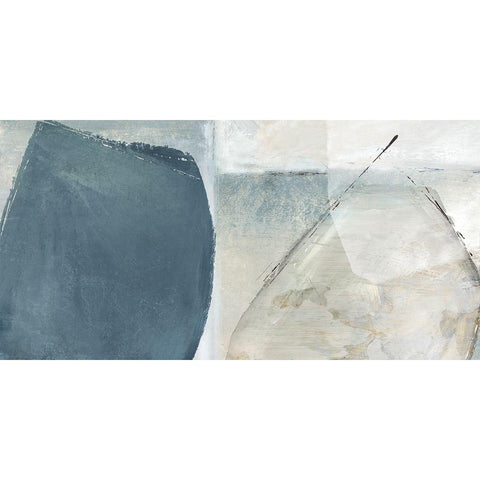 Varied Blue Black Modern Wood Framed Art Print by Peal, Emma
