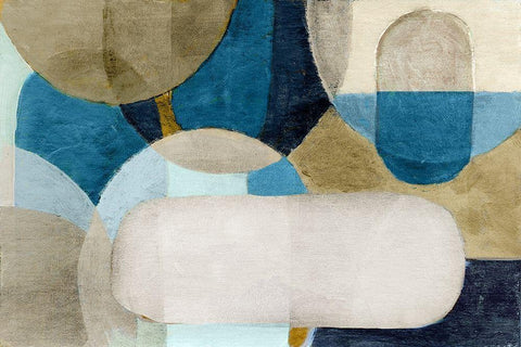 Hues of Indgio II White Modern Wood Framed Art Print with Double Matting by Pattinian, Merri