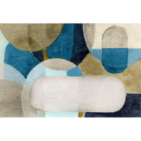 Hues of Indgio II Gold Ornate Wood Framed Art Print with Double Matting by Pattinian, Merri