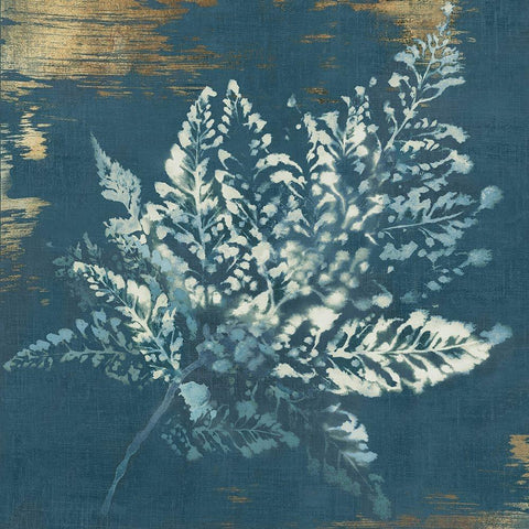 Fern Tye Dye II  Black Modern Wood Framed Art Print with Double Matting by Black, Alex