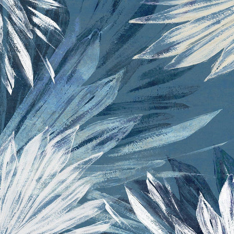 Small Blue Palms I  White Modern Wood Framed Art Print by Black, Alex