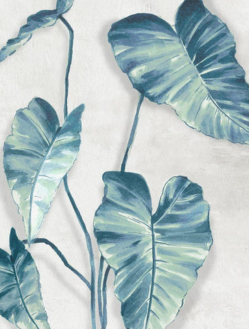 Blue Tropics  White Modern Wood Framed Art Print with Double Matting by Black, Alex