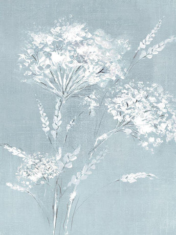 Wild Blue Flowers  Black Ornate Wood Framed Art Print with Double Matting by Black, Alex