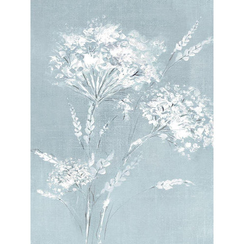 Wild Blue Flowers  Black Modern Wood Framed Art Print by Black, Alex