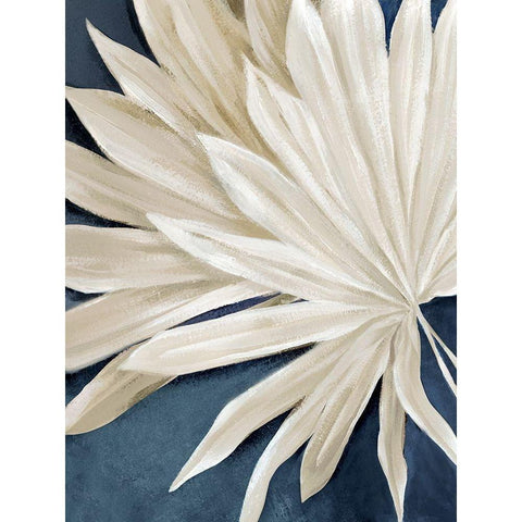Blue Dry Palms I  White Modern Wood Framed Art Print by Black, Alex