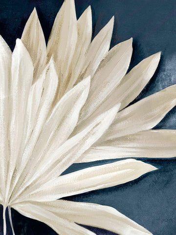 Blue Dry Palms II White Modern Wood Framed Art Print with Double Matting by Black, Alex