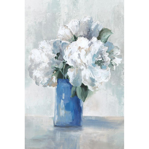 Rustic White Flowers Black Modern Wood Framed Art Print with Double Matting by Black, Alex