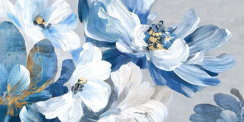 Blue Summer White Modern Wood Framed Art Print with Double Matting by Black, Alex