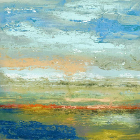 Whispers of Land and Sky White Modern Wood Framed Art Print with Double Matting by Hove, Beth Ten
