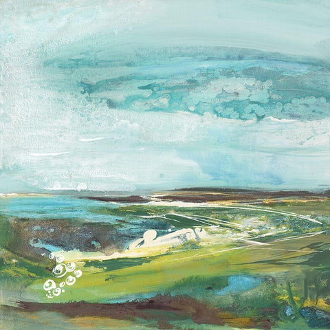 Marsh White Modern Wood Framed Art Print with Double Matting by Hove, Beth