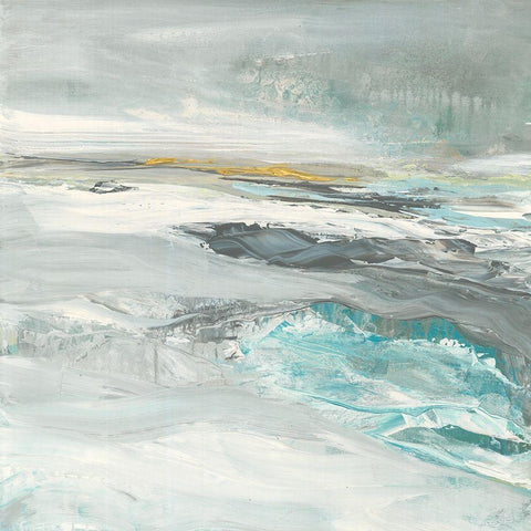 Ocean III White Modern Wood Framed Art Print with Double Matting by Rowan, Grace