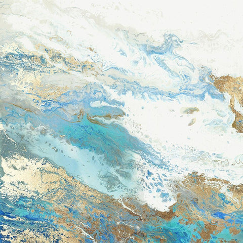 Intro Blue  I  White Modern Wood Framed Art Print with Double Matting by Rowan, Grace