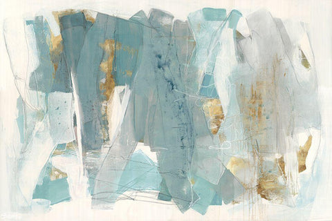 Blue Glaze  White Modern Wood Framed Art Print with Double Matting by Rowan, Grace
