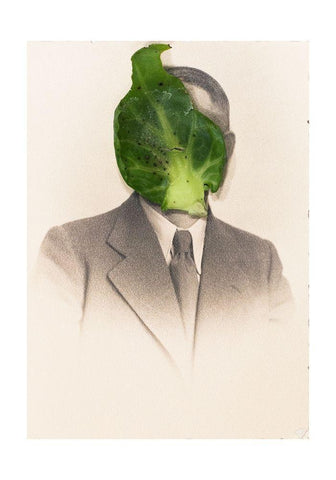 Sprout Head Black Ornate Wood Framed Art Print with Double Matting by Dickey, Ben