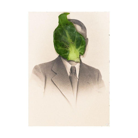 Sprout Head Black Modern Wood Framed Art Print by Dickey, Ben