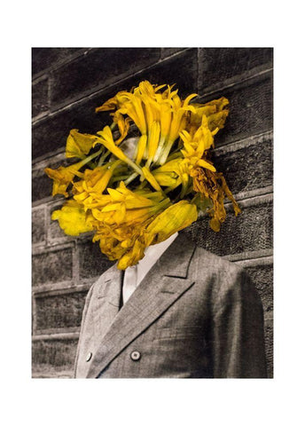 Flower Head Black Ornate Wood Framed Art Print with Double Matting by Dickey, Ben