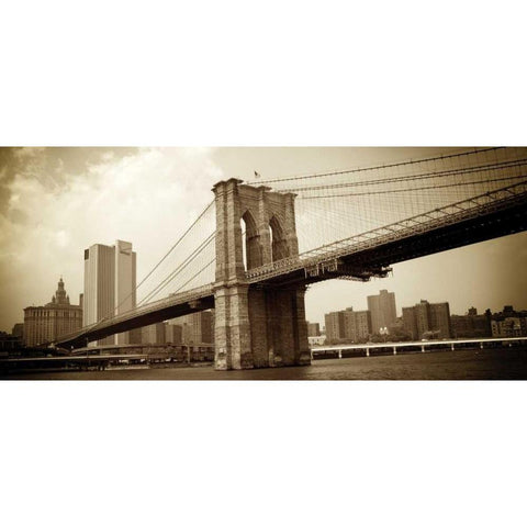 Brooklyn Bridge I Black Modern Wood Framed Art Print by Gannos, Bill