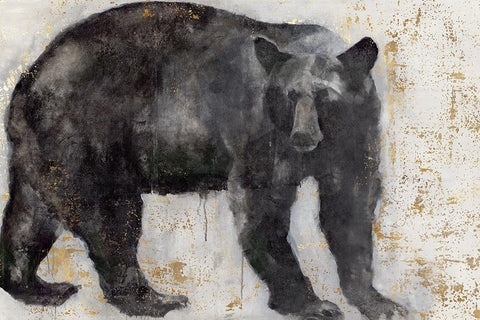 Bear Crossing II Black Ornate Wood Framed Art Print with Double Matting by Hawksley, Beverley