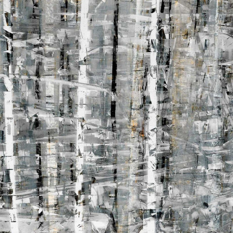 Birch Perspective Grey I Gold Ornate Wood Framed Art Print with Double Matting by Bingham, John