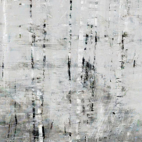 Birch Perspective Grey III Black Modern Wood Framed Art Print by Bingham, John