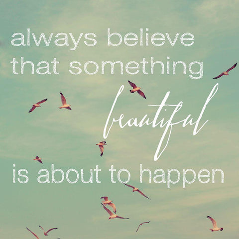 Always Believe  White Modern Wood Framed Art Print with Double Matting by Bock, Alicia