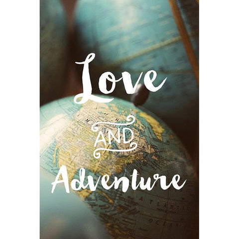 Love and Adventure White Modern Wood Framed Art Print by Bock, Alicia