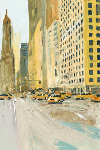 Early Manhattan White Modern Wood Framed Art Print with Double Matting by Errico And Slyp