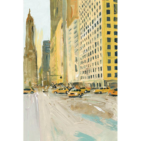 Early Manhattan Gold Ornate Wood Framed Art Print with Double Matting by Errico And Slyp