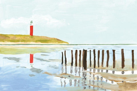 Lighthouse Coast Black Ornate Wood Framed Art Print with Double Matting by Errico and Slyp