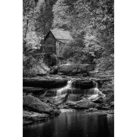 Glade Creek I  Black Modern Wood Framed Art Print with Double Matting by Berk