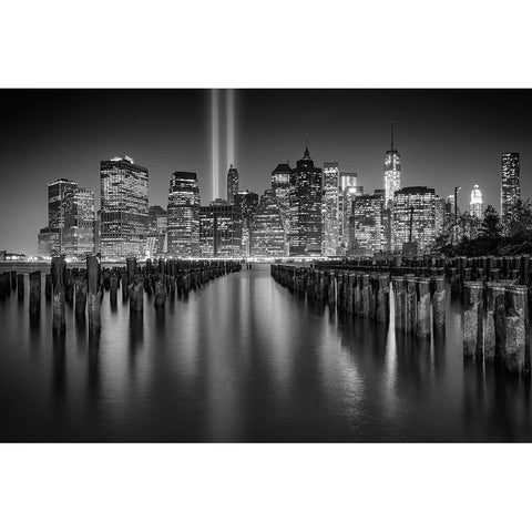Tribute to NYC White Modern Wood Framed Art Print by Berk