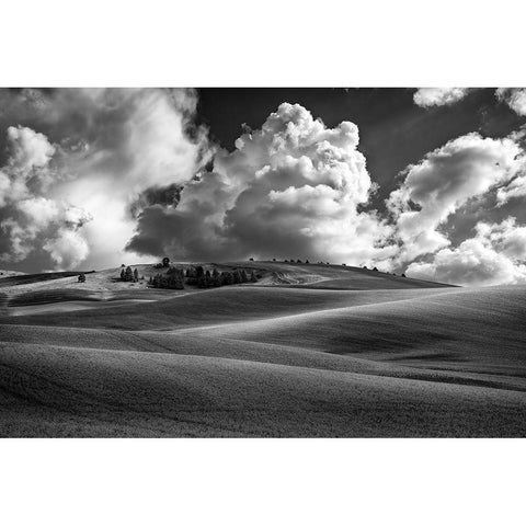 Palouse Bliss Black Modern Wood Framed Art Print with Double Matting by Berk