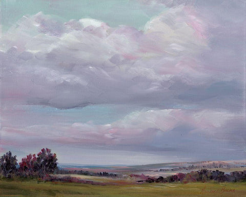 In the Clouds White Modern Wood Framed Art Print with Double Matting by Broome, Marianne