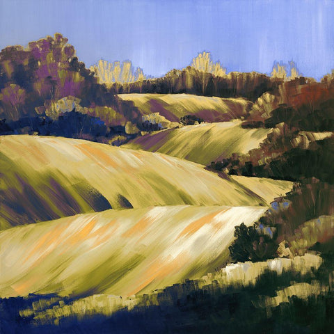 Across the Fields II White Modern Wood Framed Art Print by Broome, Marianne