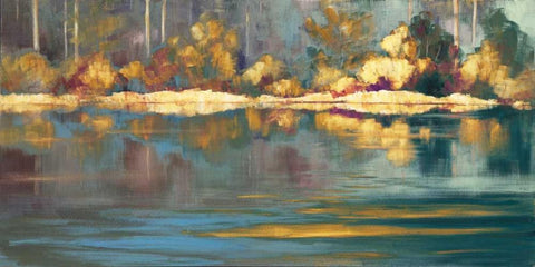 Lake Impressions II White Modern Wood Framed Art Print with Double Matting by Broome, Marianne