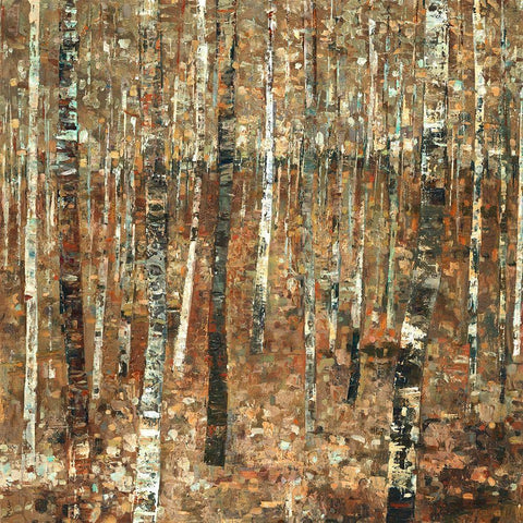 Fall Forest Gold Ornate Wood Framed Art Print with Double Matting by Delton, Carmen