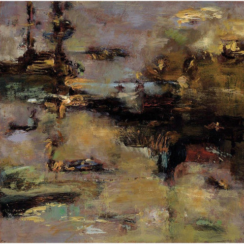 In the Pond Black Modern Wood Framed Art Print by Dolce, Carmen