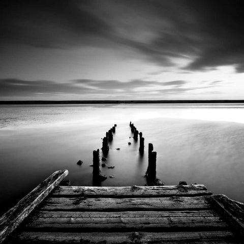 The Jetty Black Modern Wood Framed Art Print with Double Matting by Cherry, Rob