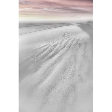 Pink Beach Walk  Gold Ornate Wood Framed Art Print with Double Matting by Connolly, Karin