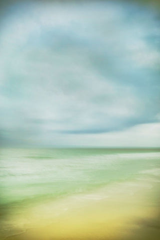 Blue Sky Beach  White Modern Wood Framed Art Print with Double Matting by Connolly, Karin