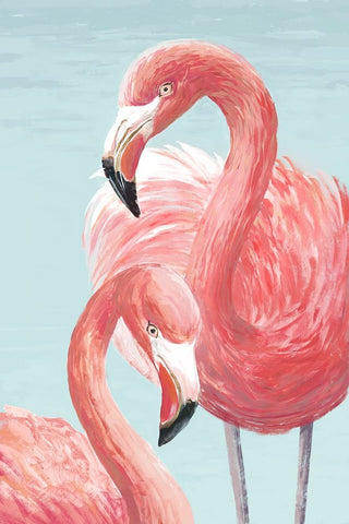 Majestic Flamingos Black Ornate Wood Framed Art Print with Double Matting by Jacob Q