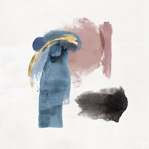 Chromatic Compose I Black Modern Wood Framed Art Print by Jacob Q