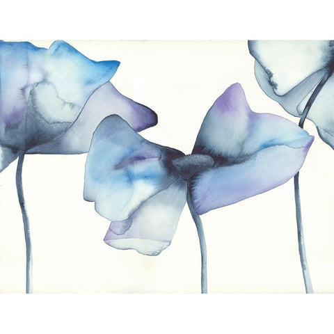 Blue Poppy I Black Modern Wood Framed Art Print by Hendrick, Cathy