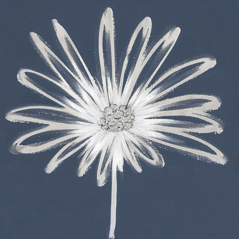 Silver Blooms II Black Modern Wood Framed Art Print by Hendrick, Cathy