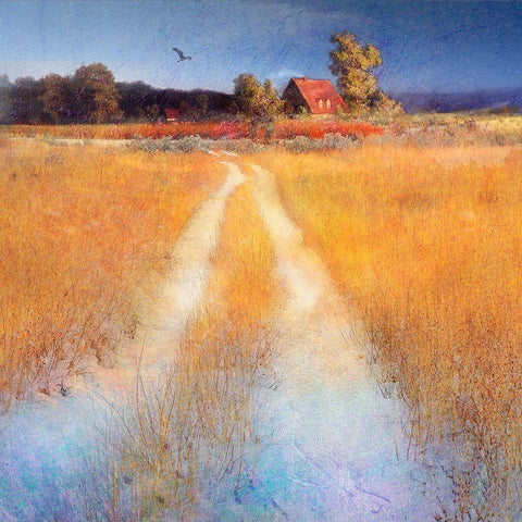 Yellow Road Black Modern Wood Framed Art Print with Double Matting by Vest, Chris