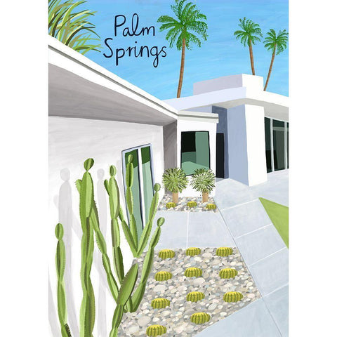 Palm Springs Black Modern Wood Framed Art Print by Day, Carla