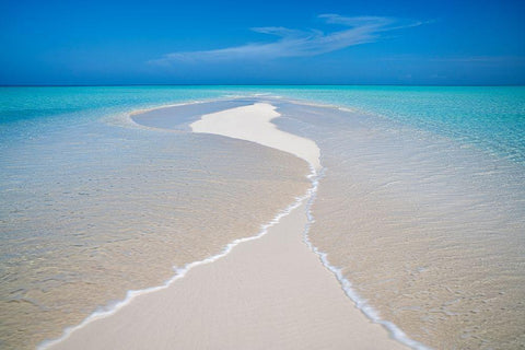 Oceans Meet White Modern Wood Framed Art Print with Double Matting by Frates, Dennis